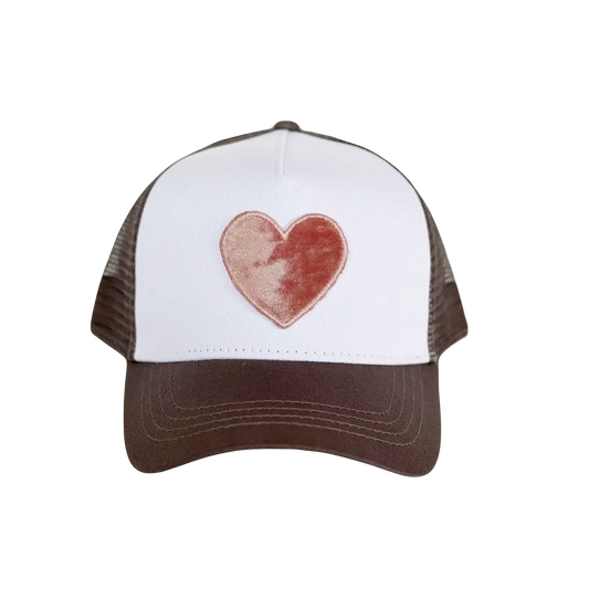 Velvet Pink Heart Trucker Hat